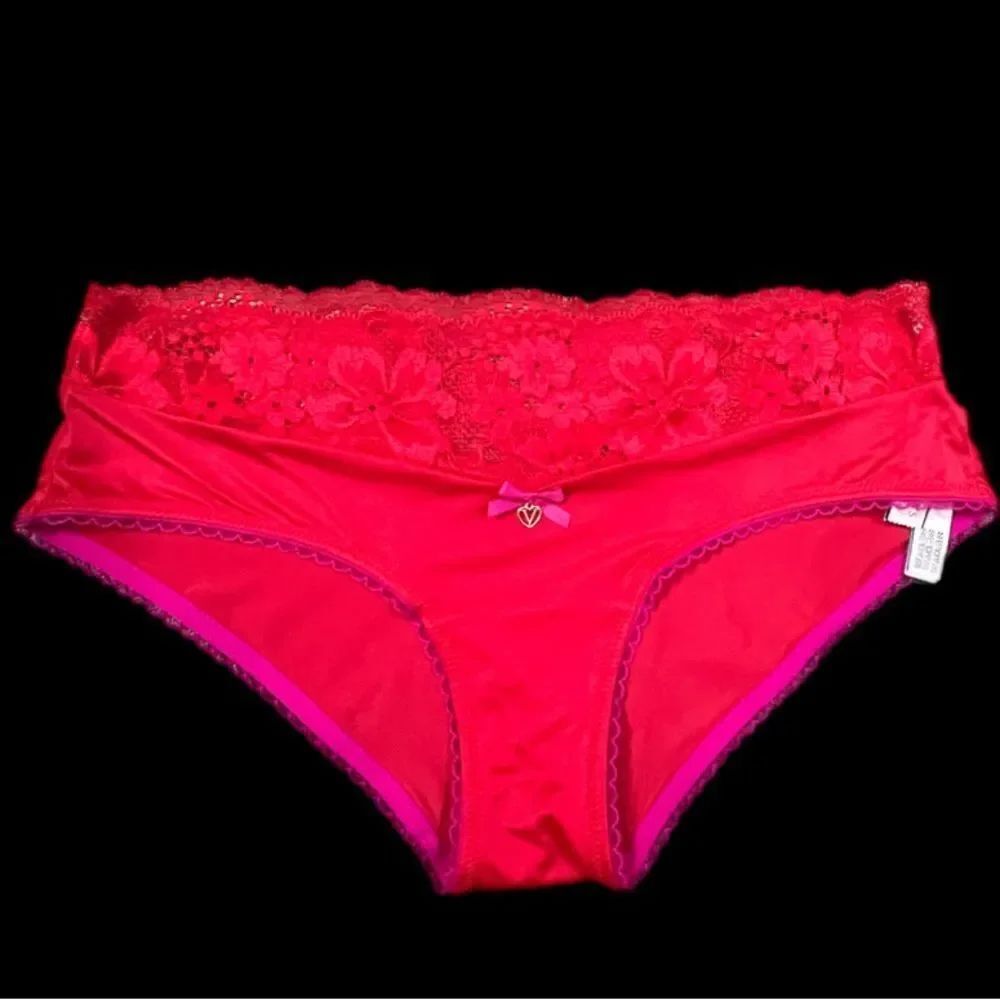 Victorias Secret Body Supersoft Satiny Lace waist Hiphugger panty black